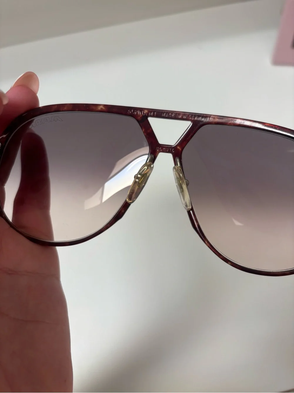 Alpina M1 vintage sunglasses gold teardrop aviator Rare.